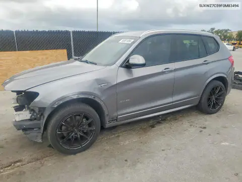 5UXWZ7C59F0M83494 — 2015 BMW X3, Передняя часть, фото до ремонта