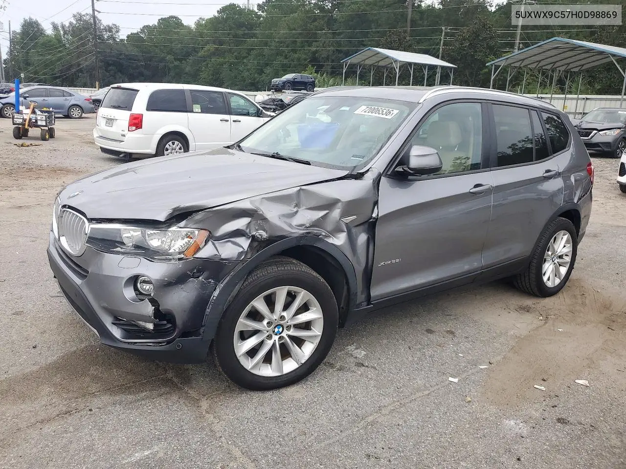 2017 BMW X3 xDrive28I VIN 5UXWX9C57H0D98869 фото 1