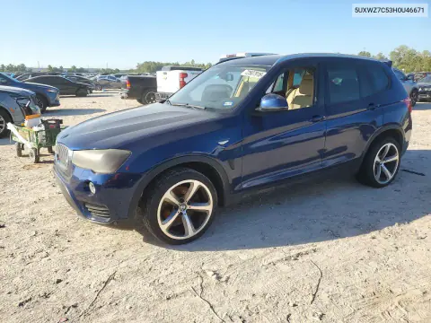 5UXWZ7C53H0U46671 — 2017 BMW X3, Подтопление, фото до ремонта