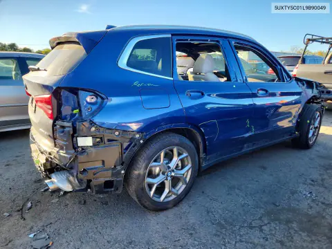2020 BMW X3 xDrive30I VIN 5UXTY5C01L9B90049 фото 3