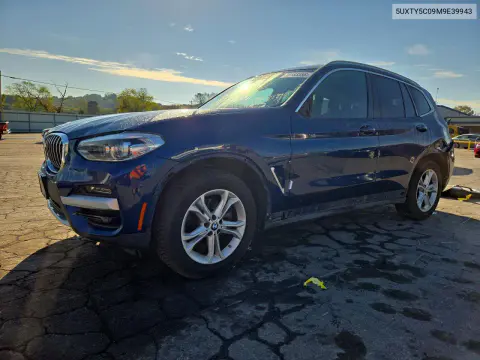 5UXTY5C09M9E39943 — 2021 BMW X3, Задняя часть, фото до ремонта