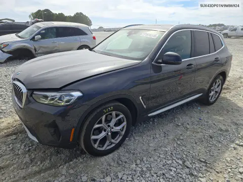 5UX43DP01N9M86924 — 2022 BMW X3, Сторона, фото до ремонта