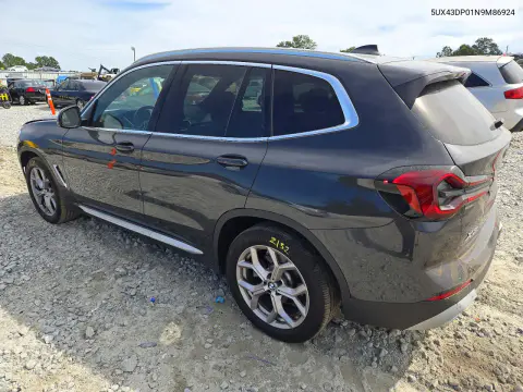2022 BMW X3 Sdrive30I VIN 5UX43DP01N9M86924 фото 2