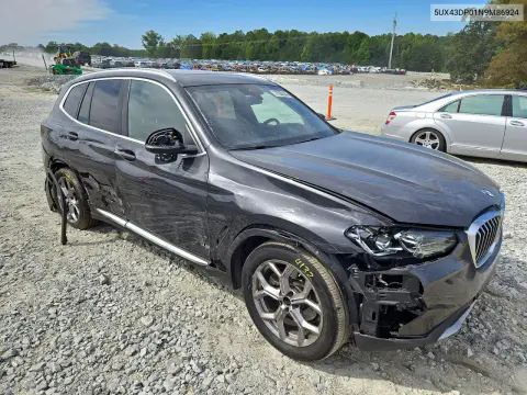 2022 BMW X3 Sdrive30I VIN 5UX43DP01N9M86924 фото 4