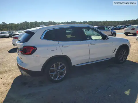 2022 BMW X3 xDrive30I VIN 5UX53DP03N9K58430 фото 3