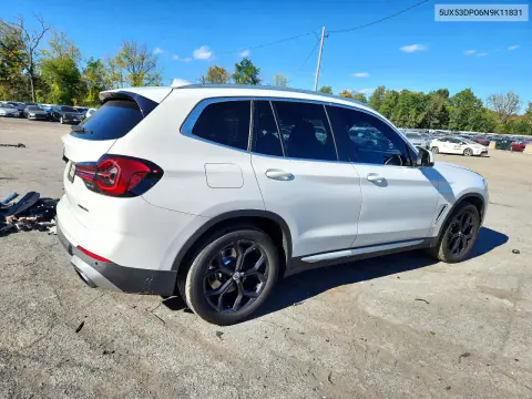 2022 BMW X3 xDrive30I VIN 5UX53DP06N9K11831 фото 3