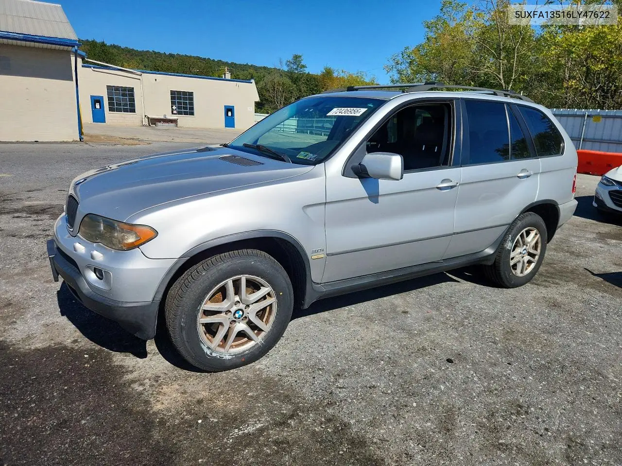 2006 BMW X5 3.0I VIN 5UXFA13516LY47622 фото 1