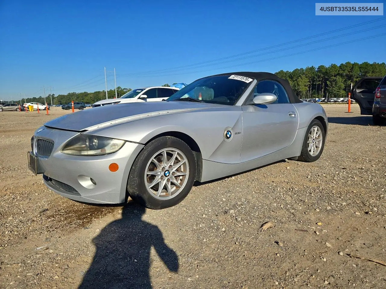 2005 BMW Z4 2.5 VIN 4USBT33535LS55444 фото 1