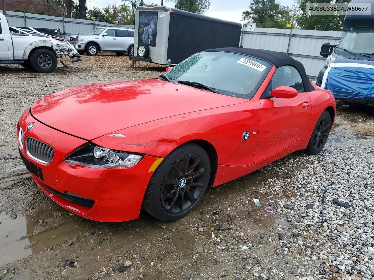 2007 BMW Z4 3.0 VIN 4USBU33527LW60677 фото 1