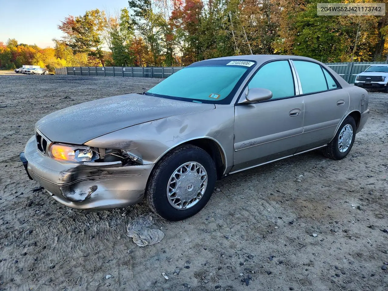 2002 Buick Century Custom VIN 2G4WS52J421173742 фото 1
