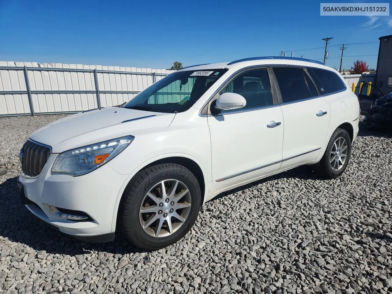 2017 Buick Enclave VIN 5GAKVBKDXHJ151232 фото 1