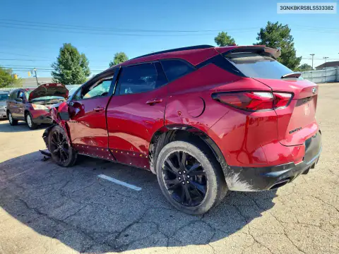 3GNKBKRS8LS533382 — 2020 Chevrolet Blazer, фото 2 с аукциона Copart, Повреждения со всех сторон