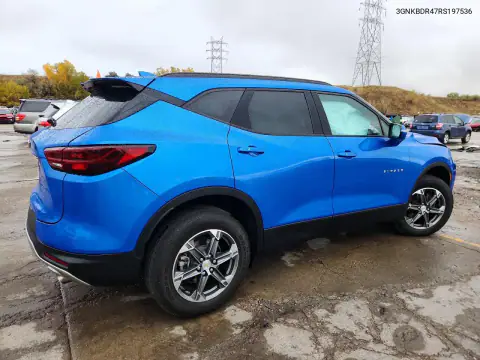 3GNKBDR47RS197536 — 2024 Chevrolet Blazer, фото 3 с аукциона Copart, Передняя часть