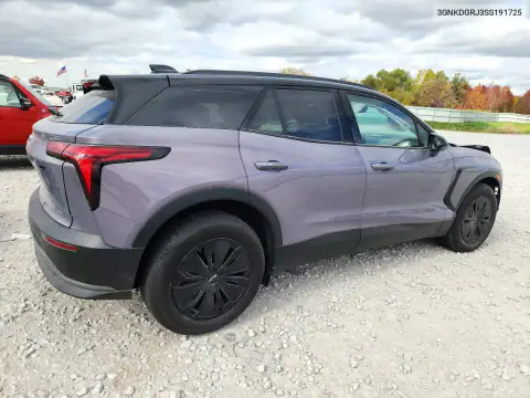 3GNKDGRJ3SS191725 — 2025 Chevrolet Blazer, фото 3 с аукциона Copart, Передняя часть
