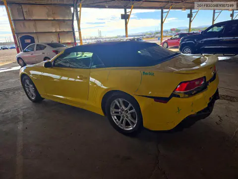 2014 Chevrolet Camaro Lt VIN 2G1FB3D34E9307249 фото 2