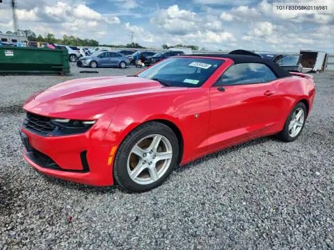 1G1FB3DS8K0116981 — 2019 Chevrolet Camaro, Подтопление, фото до ремонта