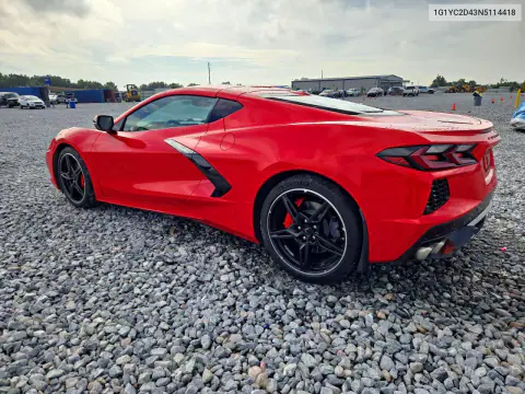 2022 Chevrolet Corvette Stingray 3Lt VIN 1G1YC2D43N5114418 фото 2