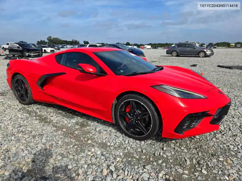 2022 Chevrolet Corvette Stingray 3Lt VIN 1G1YC2D43N5114418 фото 4
