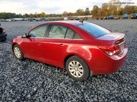 2011 Chevrolet Cruze Lt VIN 1G1PF5S93B7298326 фото 2