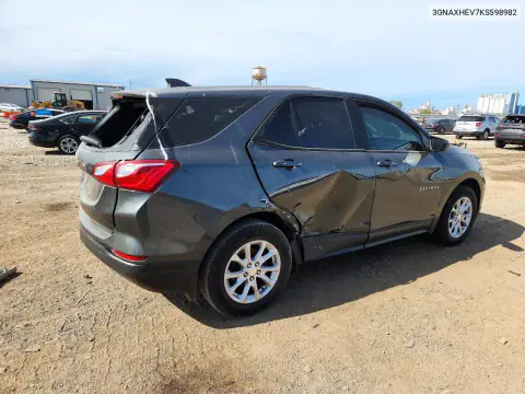 2019 Chevrolet Equinox Ls VIN 3GNAXHEV7KS598982 фото 3