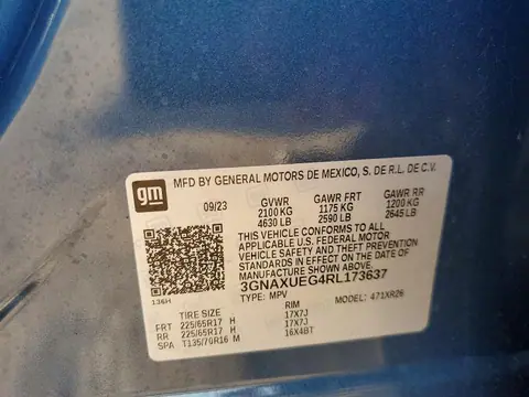 2024 CHEVROLET EQUINOX VIN 3GNAXUEG4RL173637 фото 13