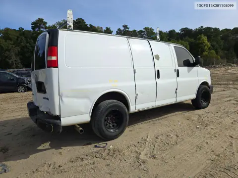 2008 Chevrolet Express G1500 VIN 1GCFG15X381108099 фото 3