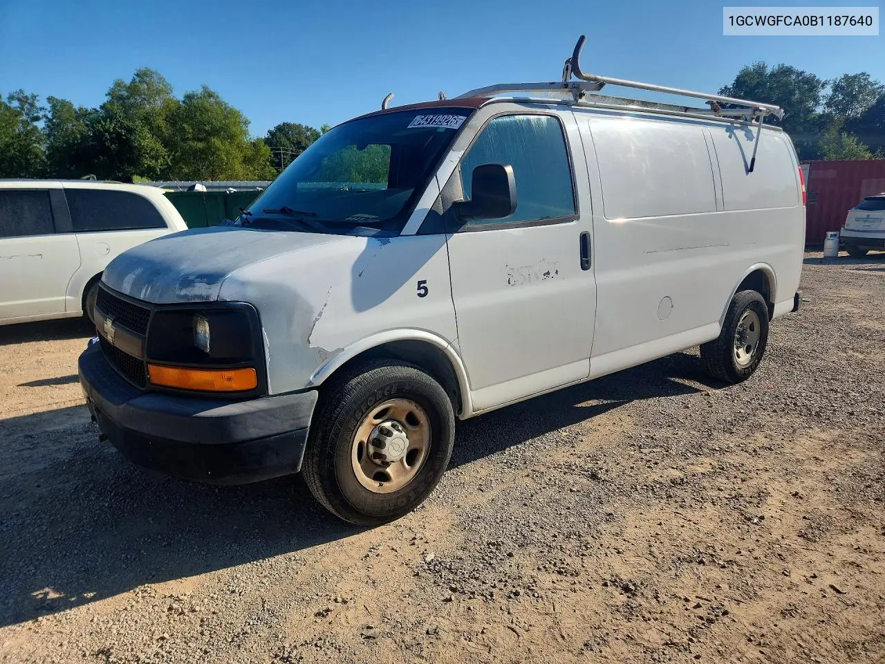 2011 Chevrolet Express G2500 VIN 1GCWGFCA0B1187640 фото 1