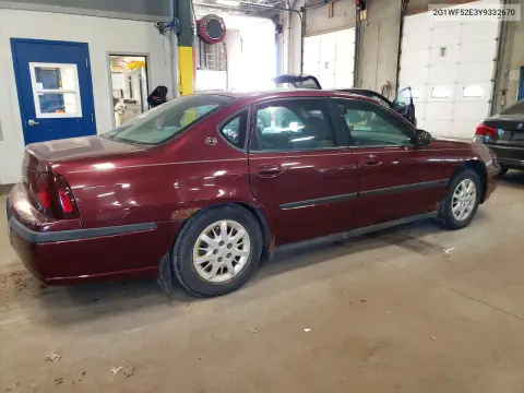 2000 Chevrolet Impala VIN 2G1WF52E3Y9332670 фото 3