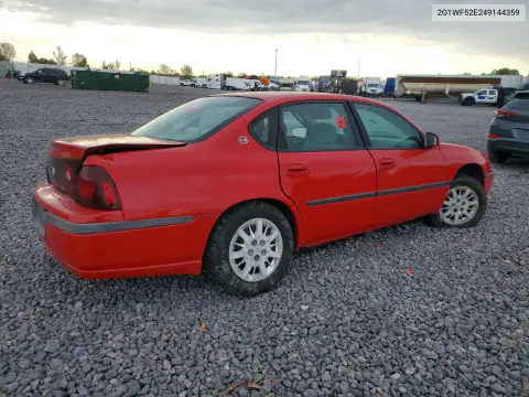 2004 Chevrolet Impala VIN 2G1WF52E249144359 фото 3