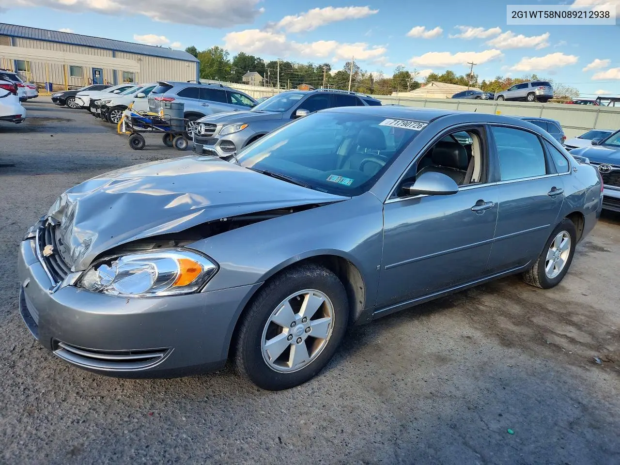 2008 Chevrolet Impala Lt VIN 2G1WT58N089212938 фото 1