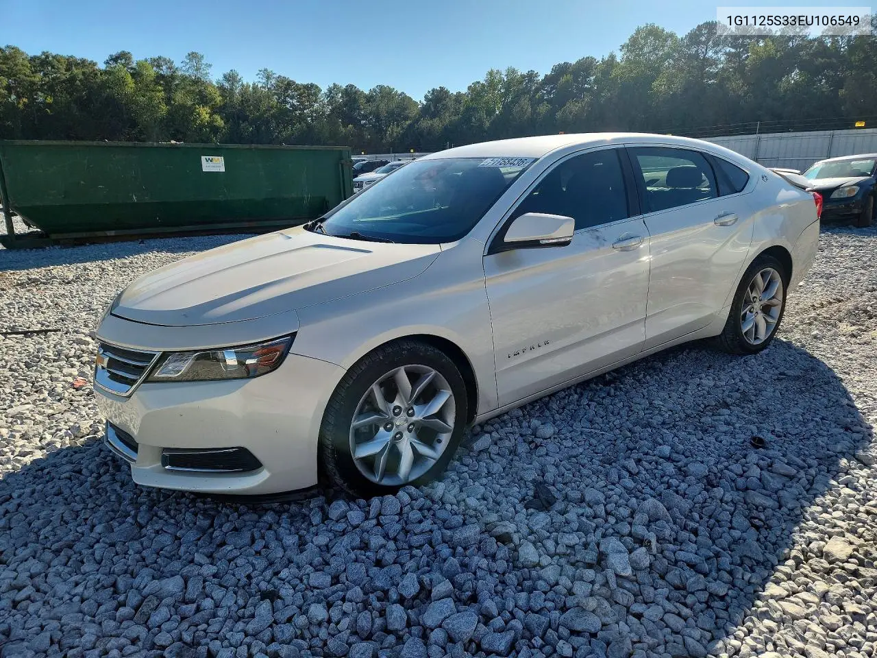 2014 Chevrolet Impala Lt VIN 1G1125S33EU106549 фото 1