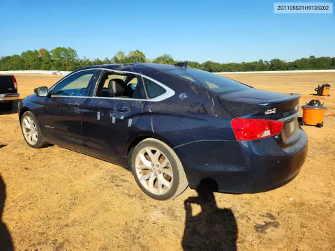 2017 Chevrolet Impala Lt VIN 2G1105S31H9135202 фото 2