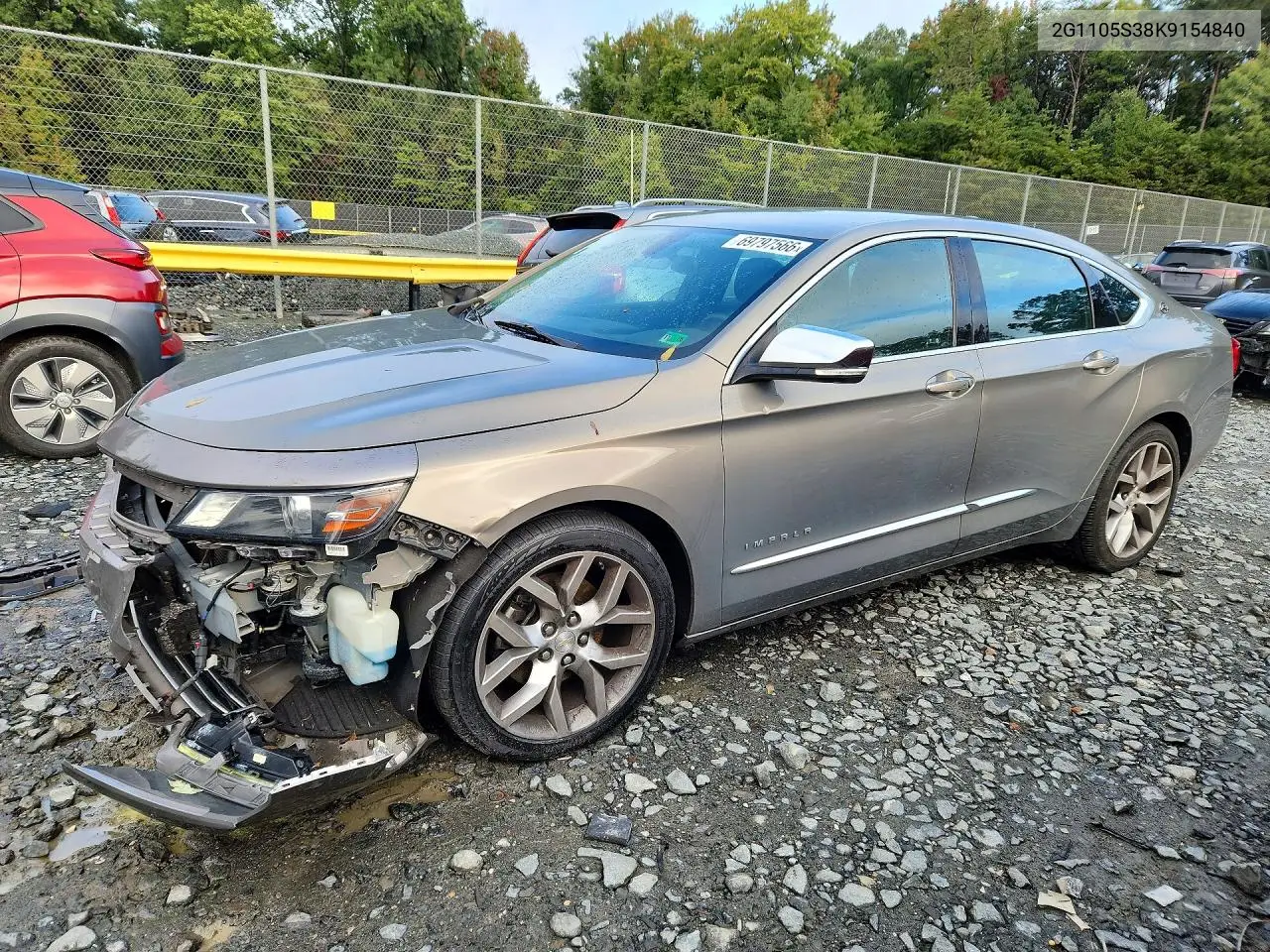 2019 Chevrolet Impala Premier VIN 2G1105S38K9154840 фото 1