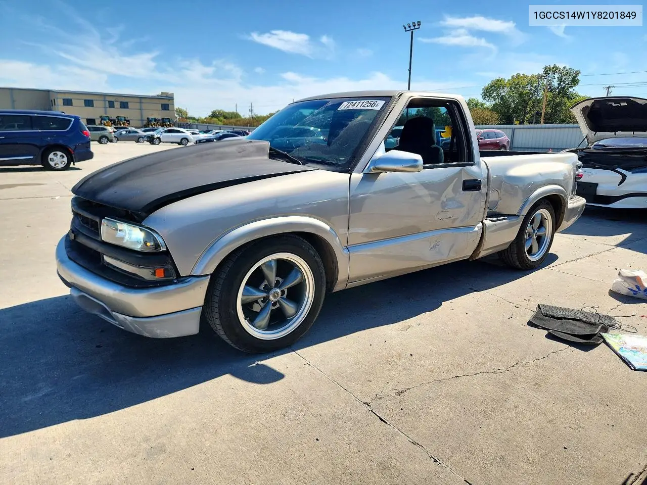 2000 Chevrolet S10 VIN 1GCCS14W1Y8201849 фото 1