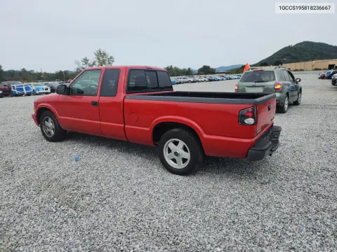 2001 Chevrolet S Truck S10 VIN 1GCCS195818236667 фото 2