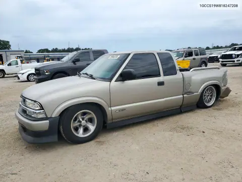 1GCCS19W818247208 — 2001 Chevrolet S-10 Pickup, Задняя часть, фото до ремонта
