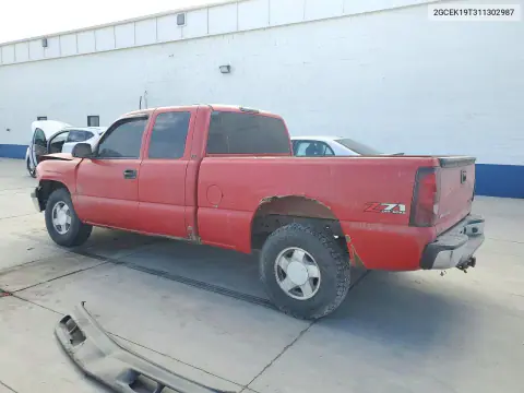 2001 Chevrolet Silverado K1500 VIN 2GCEK19T311302987 фото 2