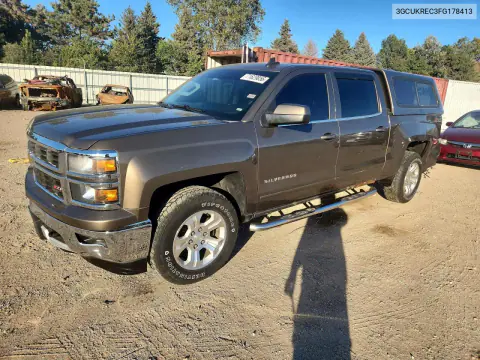 3GCUKREC3FG178413 — 2015 Chevrolet Silverado, Задняя часть, фото до ремонта