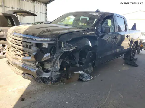 1GCPDBEK0NZ536197 — 2022 Chevrolet Silverado, Передняя часть, фото до ремонта