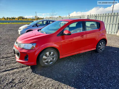 1G1JD6SB1H4163179 — 2017 Chevrolet Sonic, Мелкие вмятины и царапины, фото до ремонта