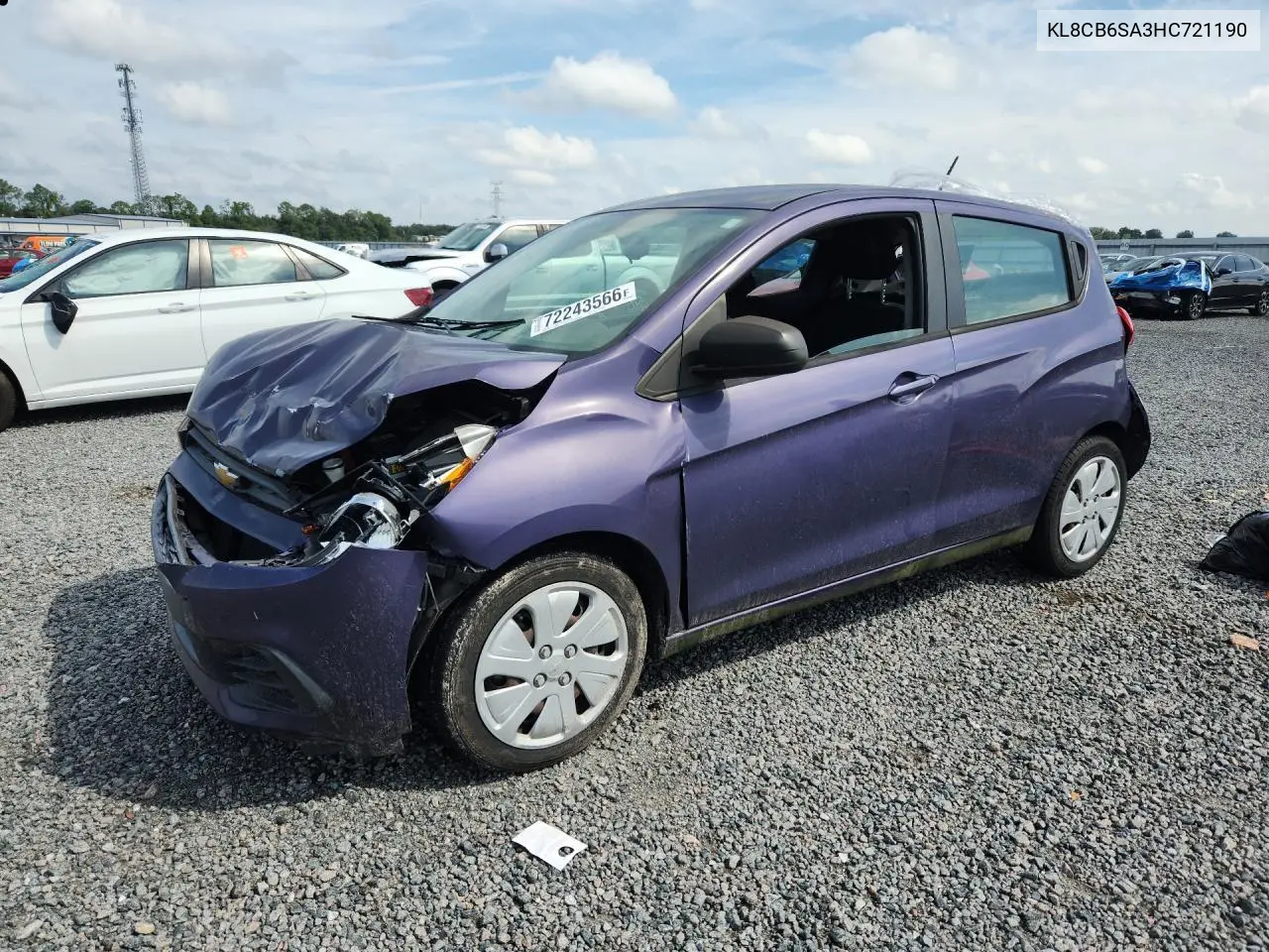 2017 Chevrolet Spark Ls VIN KL8CB6SA3HC721190 фото 1