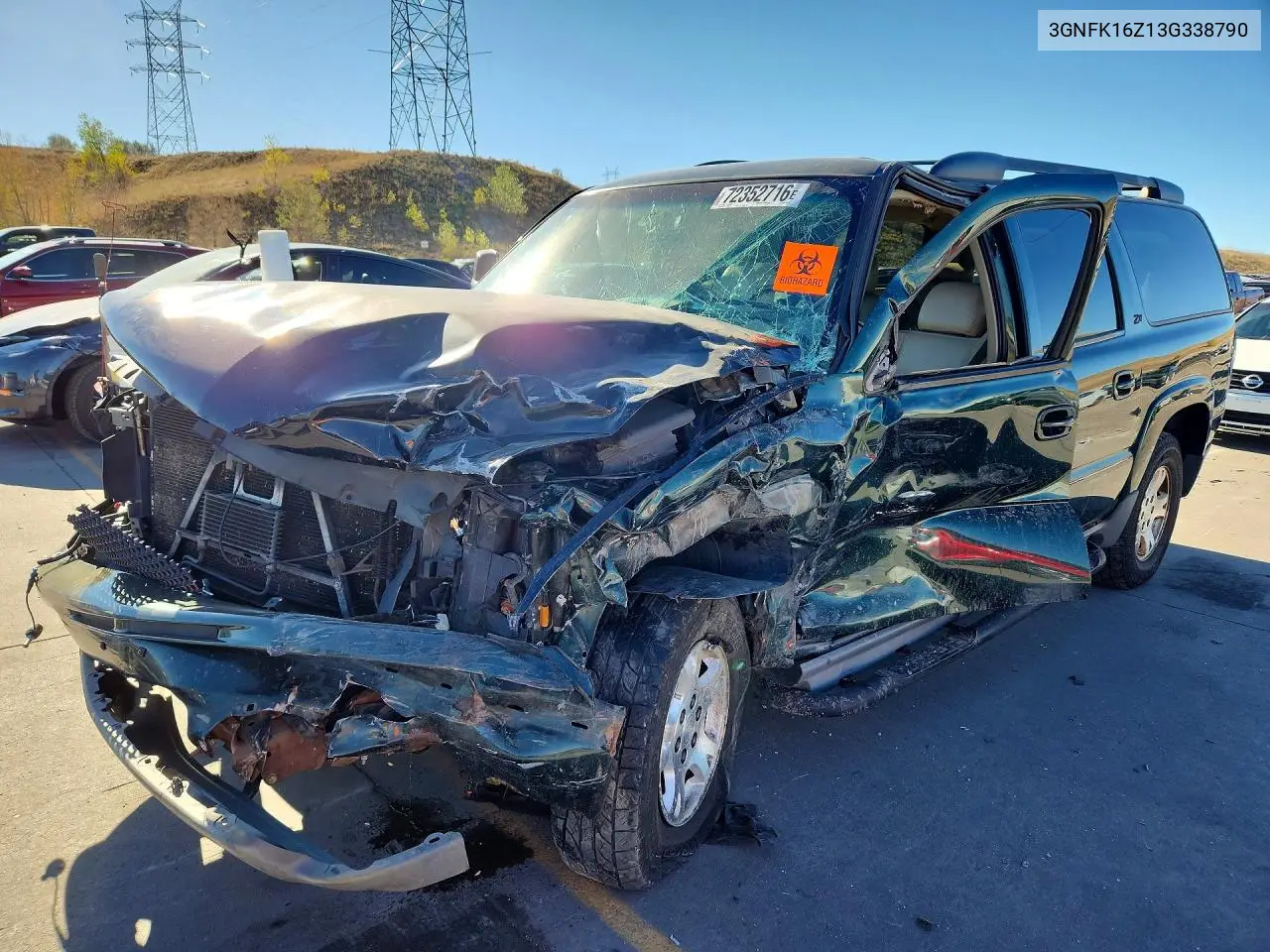 2003 Chevrolet Suburban K1500 VIN 3GNFK16Z13G338790 фото 1
