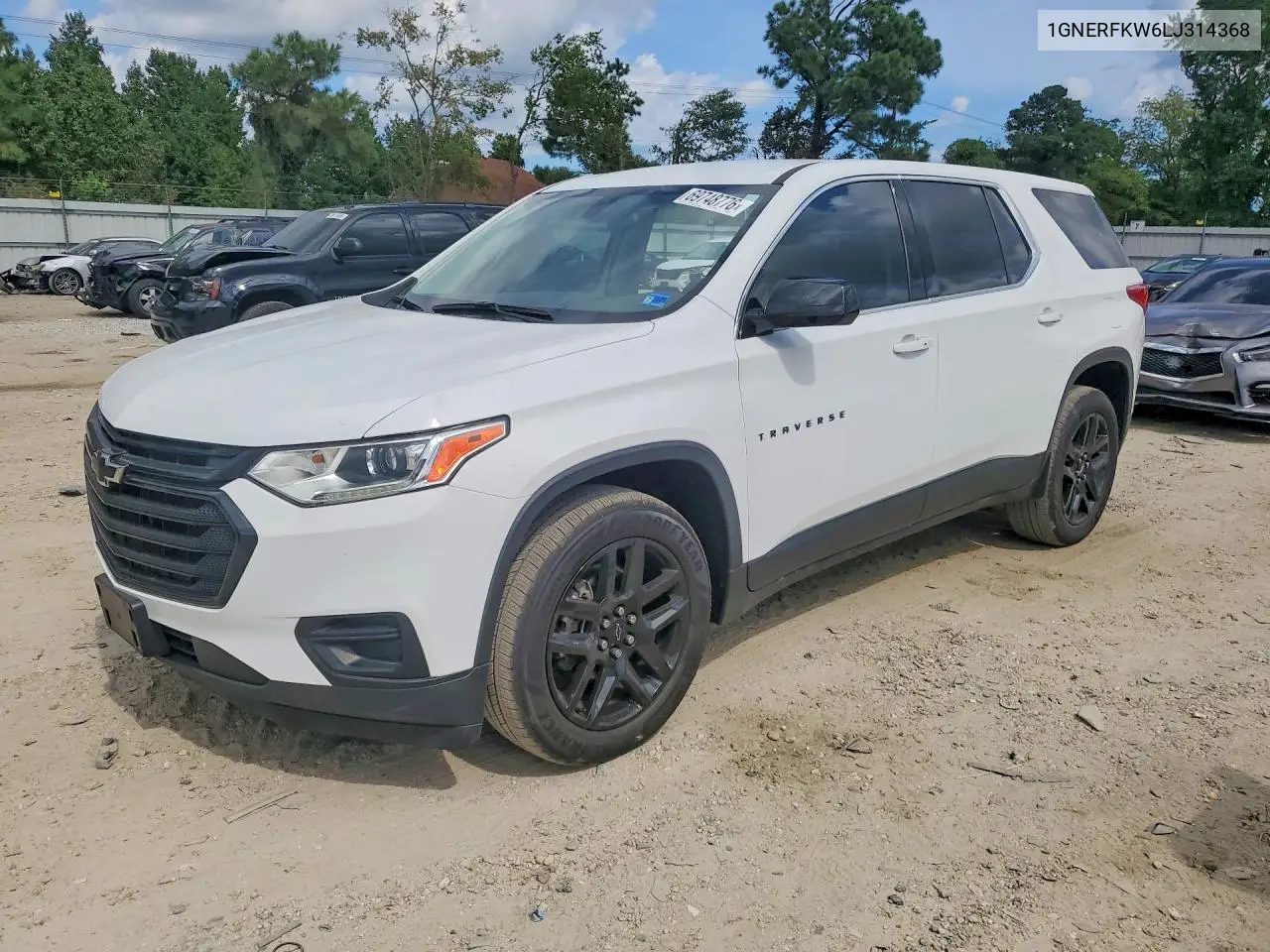 2020 Chevrolet Traverse Ls VIN 1GNERFKW6LJ314368 фото 1