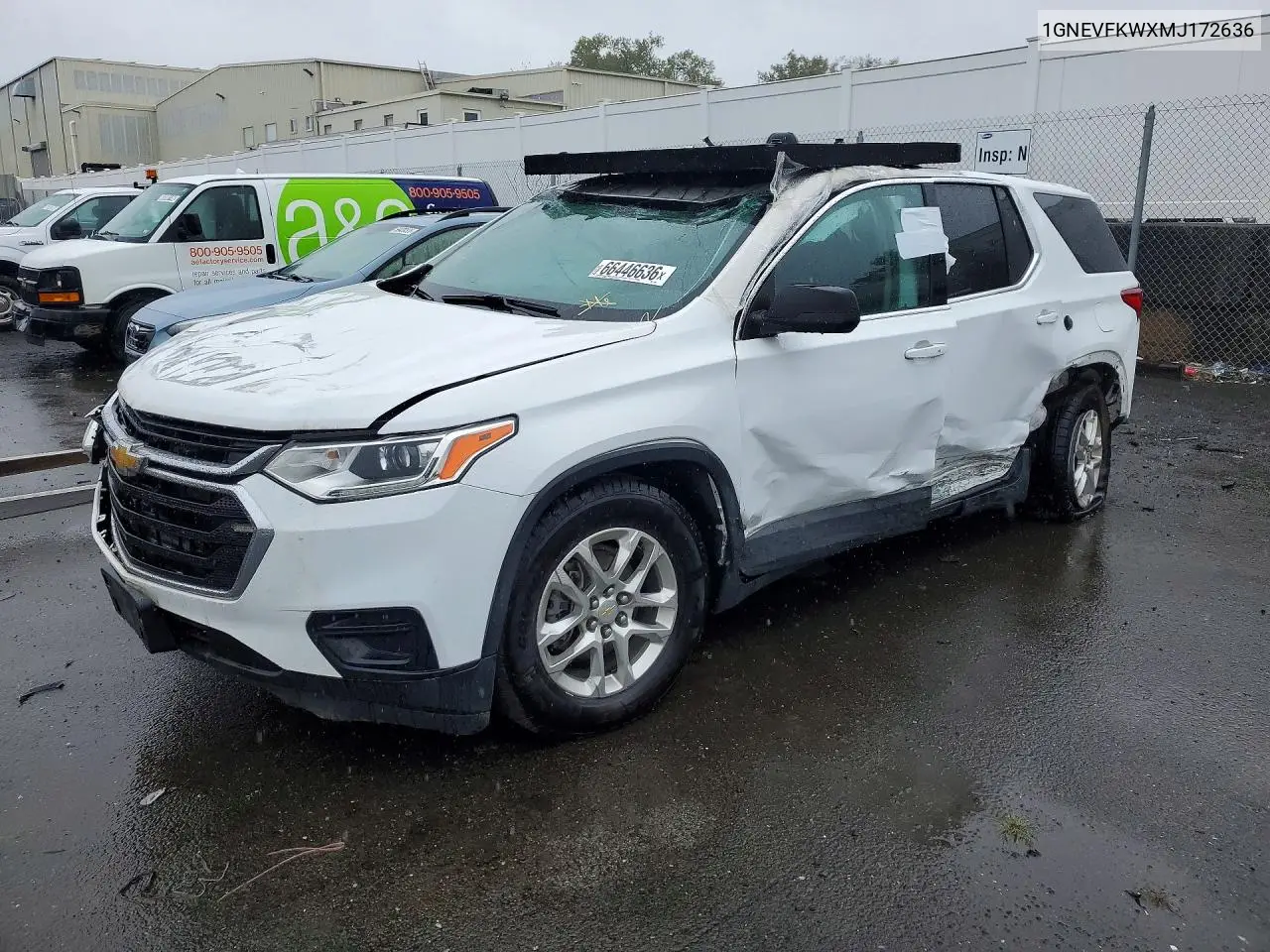 2021 Chevrolet Traverse Ls VIN 1GNEVFKWXMJ172636 фото 1
