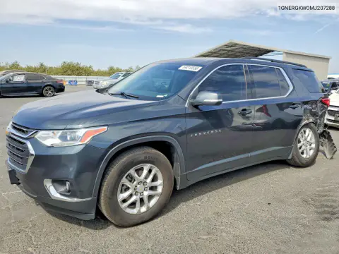 1GNERGKW0MJ207288 — 2021 Chevrolet Traverse, Задняя часть, фото до ремонта