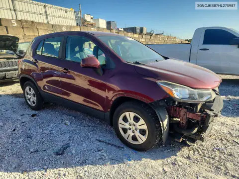 2017 Chevrolet Trax Ls VIN 3GNCJKSB7HL275987 фото 4