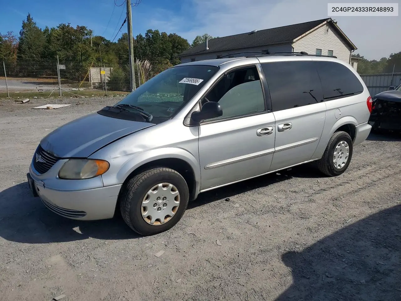 2003 Chrysler Town & Country VIN 2C4GP24333R248893 фото 1