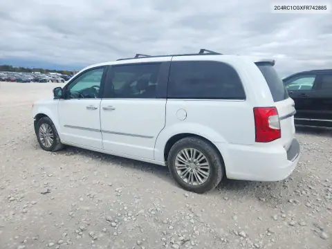 2C4RC1CGXFR742885 — 2015 Chrysler TOWN & Country, фото 2 с аукциона Copart, Передняя часть