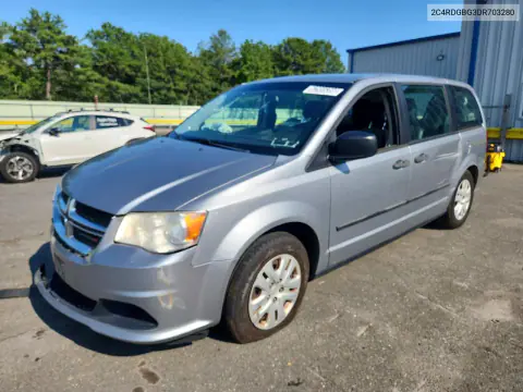 2C4RDGBG3DR703280 — 2013 Dodge Caravan, Передняя часть, фото до ремонта