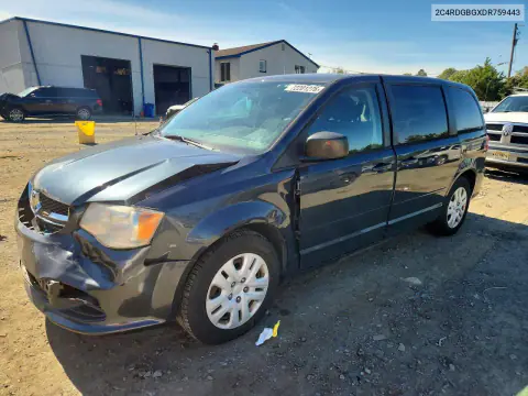 2C4RDGBGXDR759443 — 2013 Dodge Caravan, Передняя часть, фото до ремонта